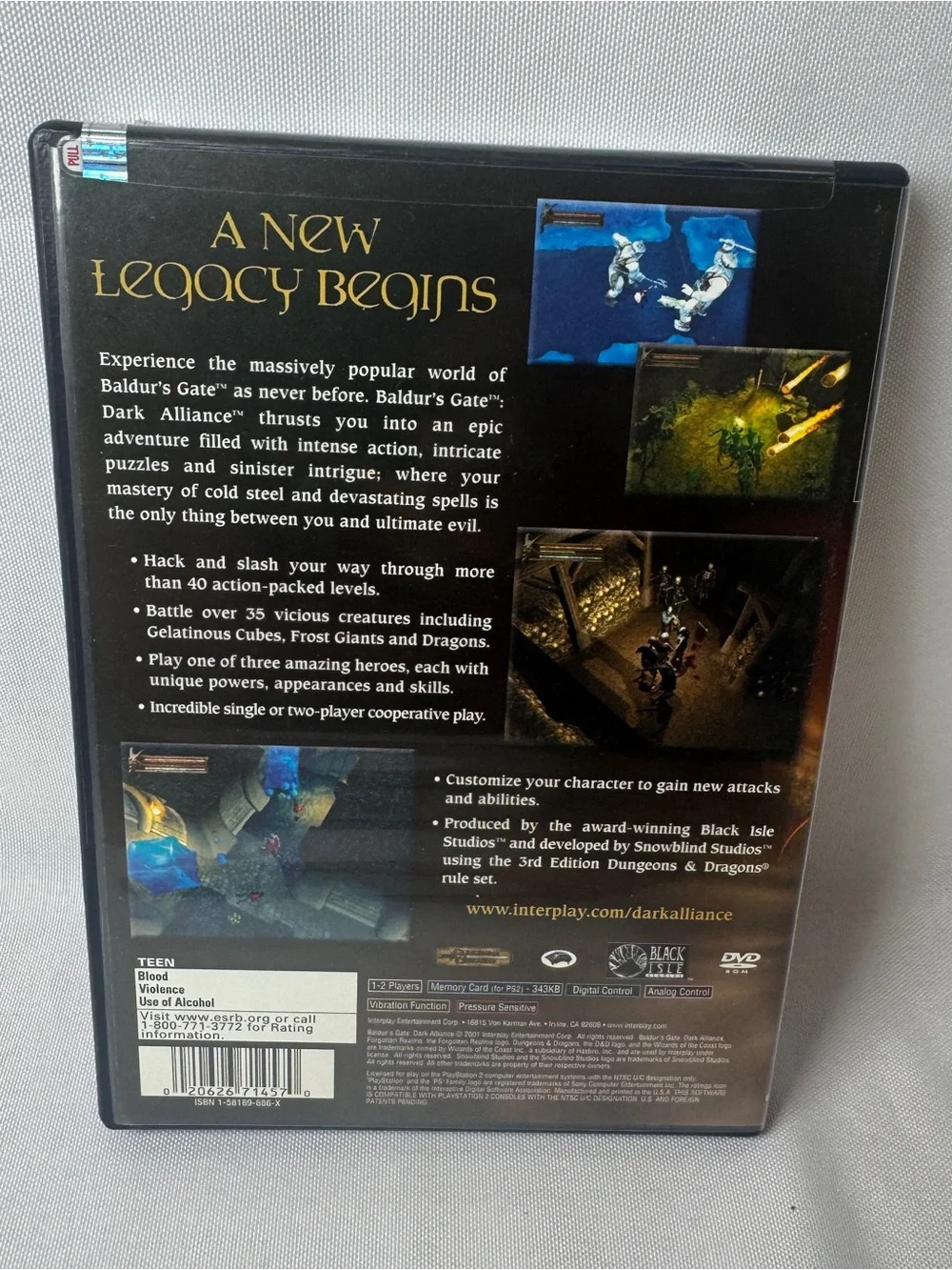 Baldur's Gate-Dark Alliance With Manual - Sony PlayStation 2 Tested To Play